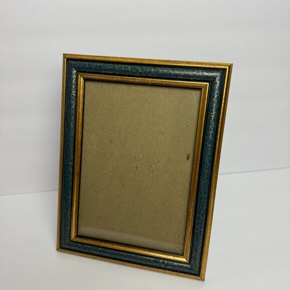 Vintage Picture Frame Green & Gold 6.5" x 8.5" ( 5" x 7") - Picture 1 of 7